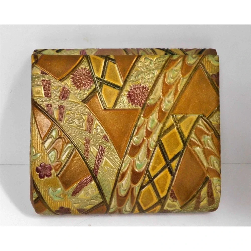 Diane Love‎ Vintage Leather Tooled Leather Envelope Clutch Bag
